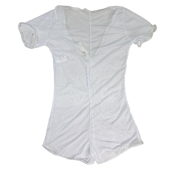 Stylish Bathing Suit Swimwear Cover-Up Soft white Sheer Size Medium New w Tags - Picture 2 of 8